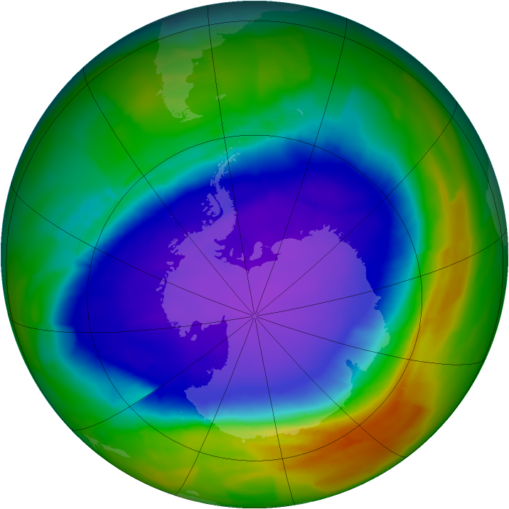 Antarctic ozone map for 11 October 2011